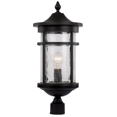 Trans Globe Lighting 40384 BK Avalon 16.75" Outdoor Black Transitional Postmount Lantern